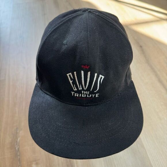 Vintage 1994 Elvis The Tribute Snapback Hat Cap Black Memphis Tennessee Event - Picture 1 of 7